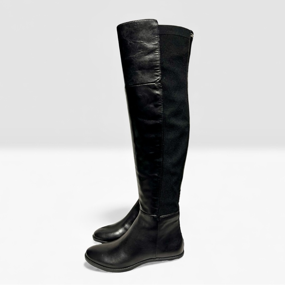 🌻NEW WITH BOX Sam Edelman Black Leather Pam Over-The-Knee Boots Women's Size 7